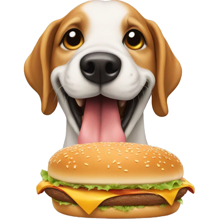 Dog eating a burger  emoji