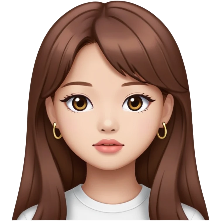 Jennie from BLACKPINK K-pop star with brown hair emoji