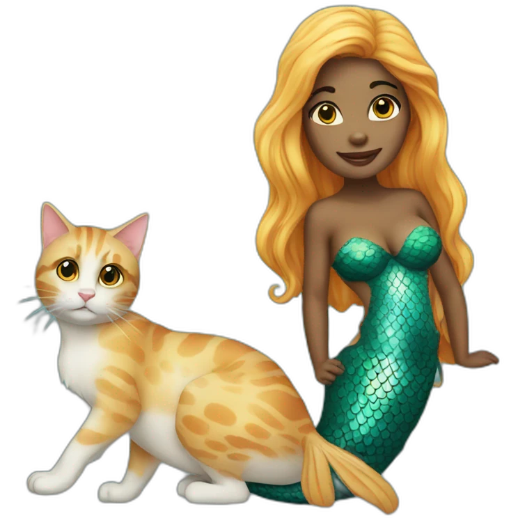 mermaid-with-cat emoji
