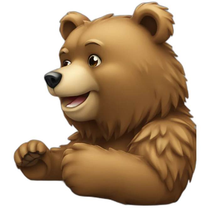 bear chain on screen of laptop emoji