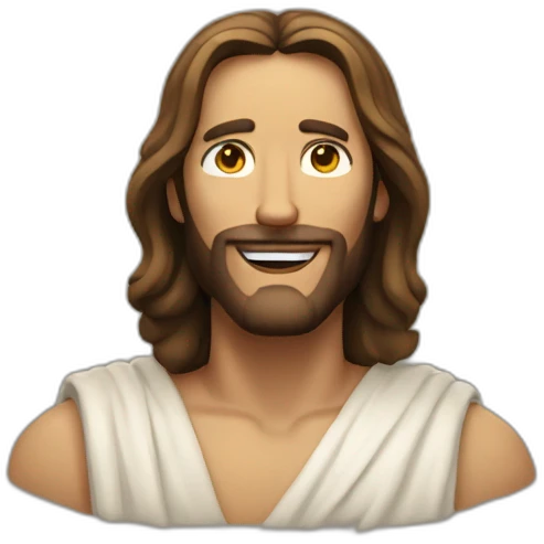 Jesus Christ smiling eyes closed emoji
