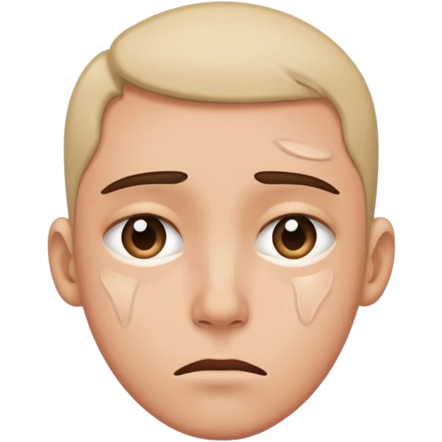 a face w a single tear rolling down emoji