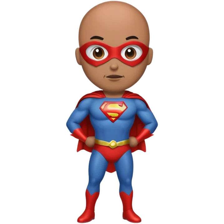 Bald brown man superhero  emoji