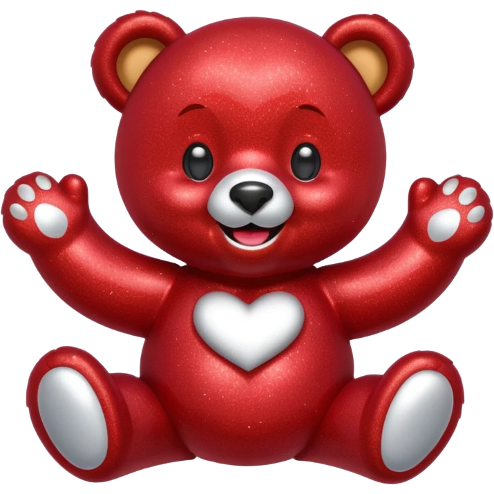 red glitter sweet bear Happy  emoji