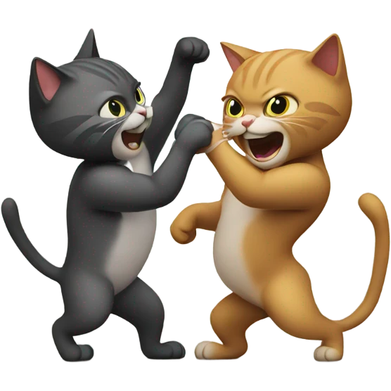Cats fighting emoji