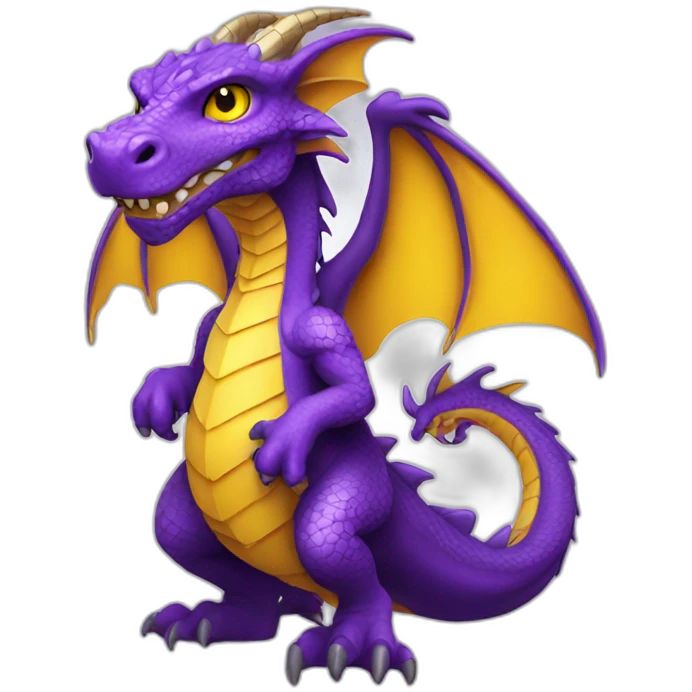 purple dragon with yellow eyes wearing magician clothes emoji