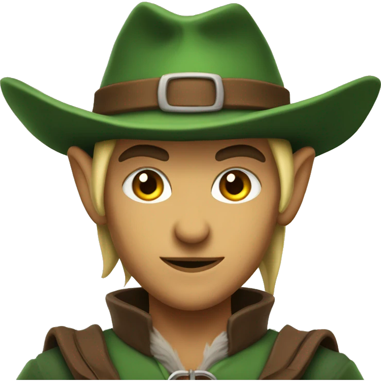 Fierce elf ranger wearing fedora  emoji