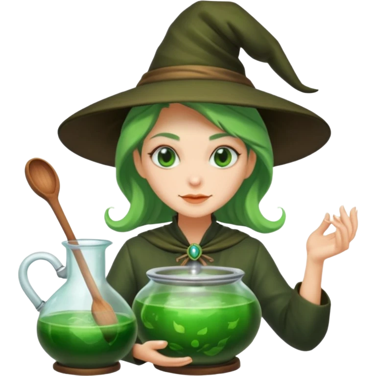 green witch cooking potion emoji