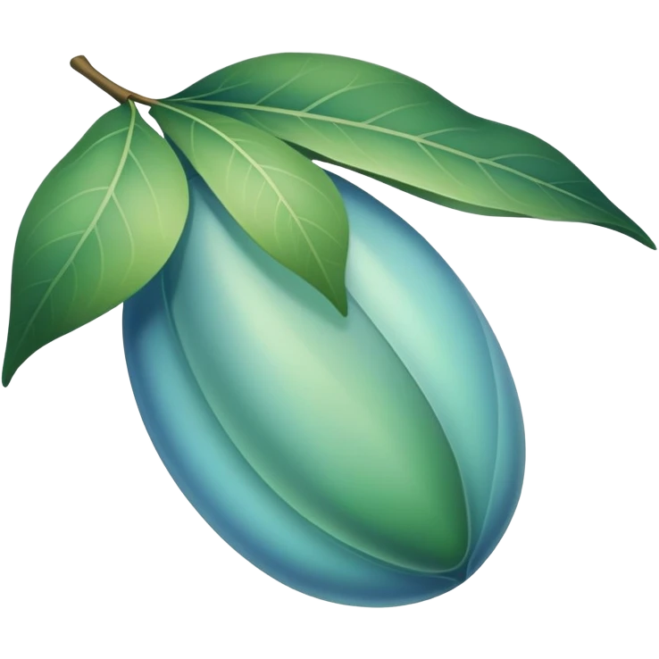 floating cocoon leaf, soft curves, subtle glow, green-blue hues, earth undertones emoji