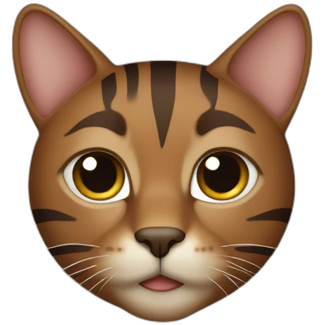 brown cat with dark brown stripes emoji