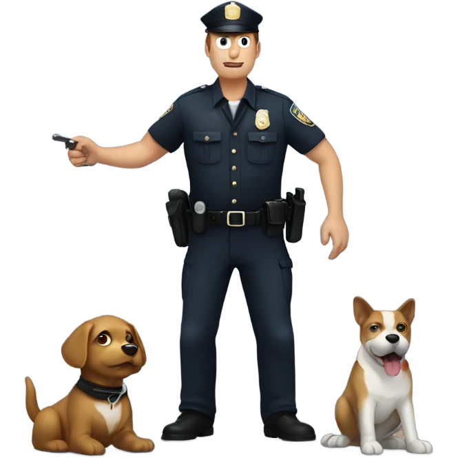 Guy getting arrested by dog cop emoji