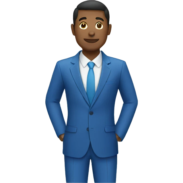 man wear blue suit emoji