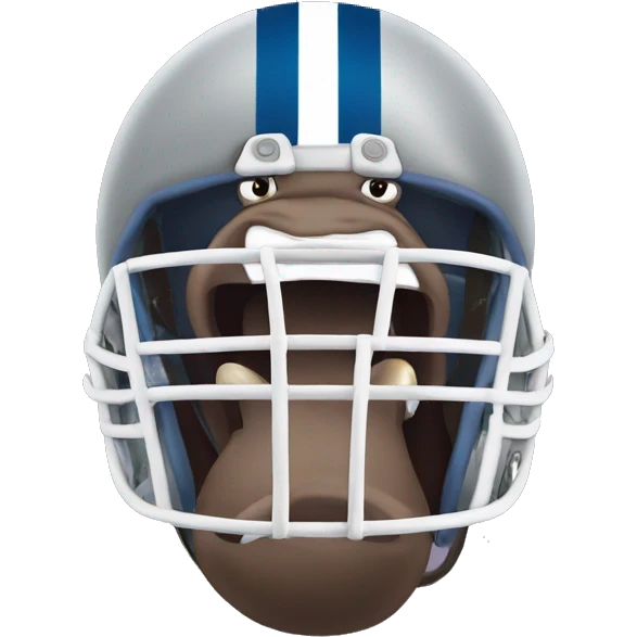 hippo wearing a football helmet emoji