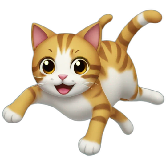 Cat back flip with sea background emoji