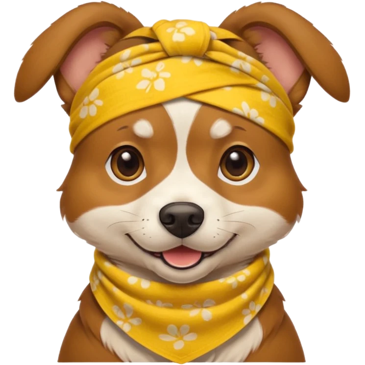 Dog with yellow Bandannas emoji