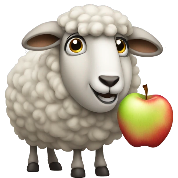sheep looking craving an apple emoji