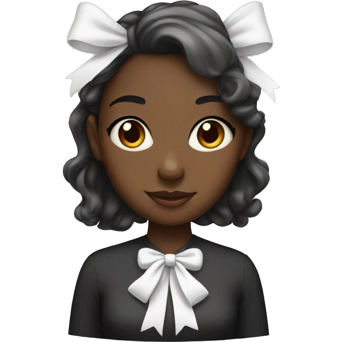 Black Girl with white bow  emoji