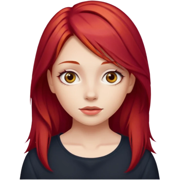 girl with cherry red hair long  emoji