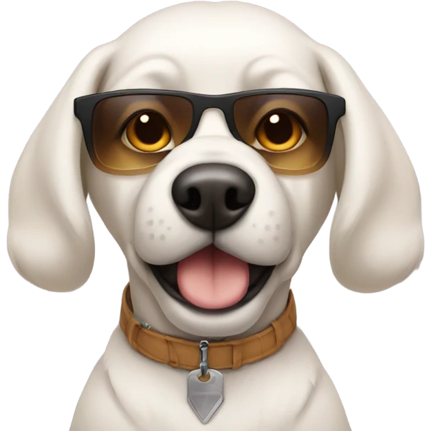Cool guy dog emoji