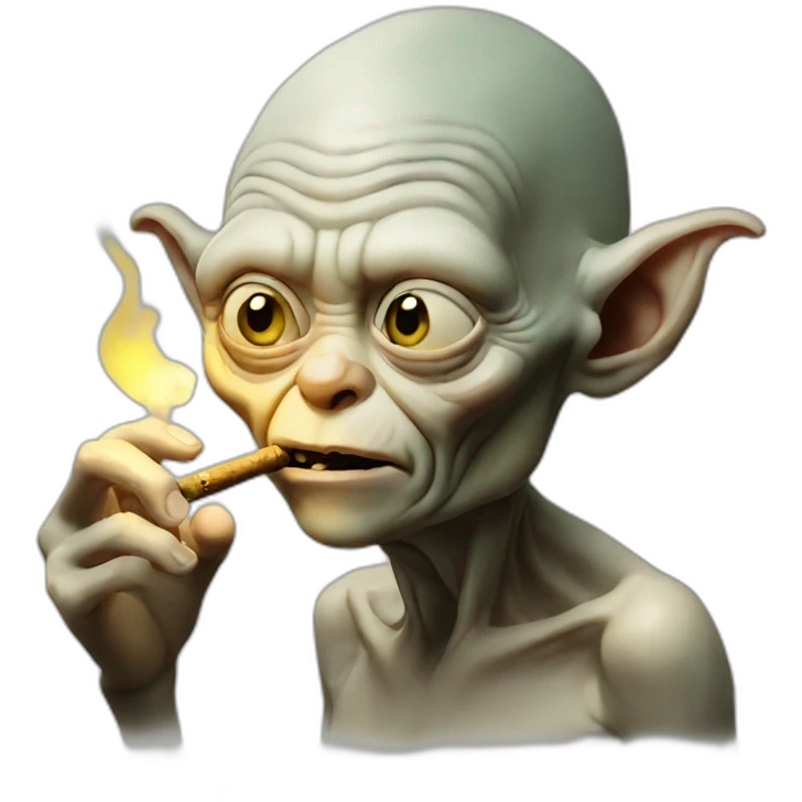 Gollum smoking  emoji