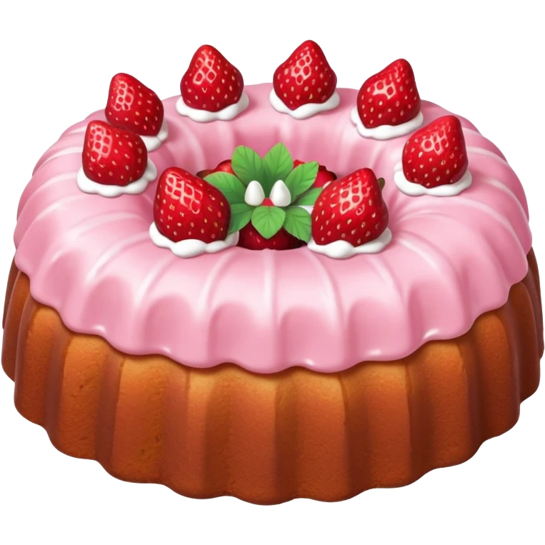 Strawberry cake Bundt cake emoji
