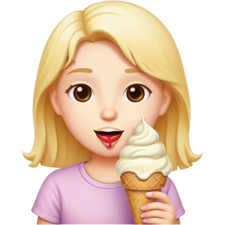 Cute person eating ice cream  emoji
