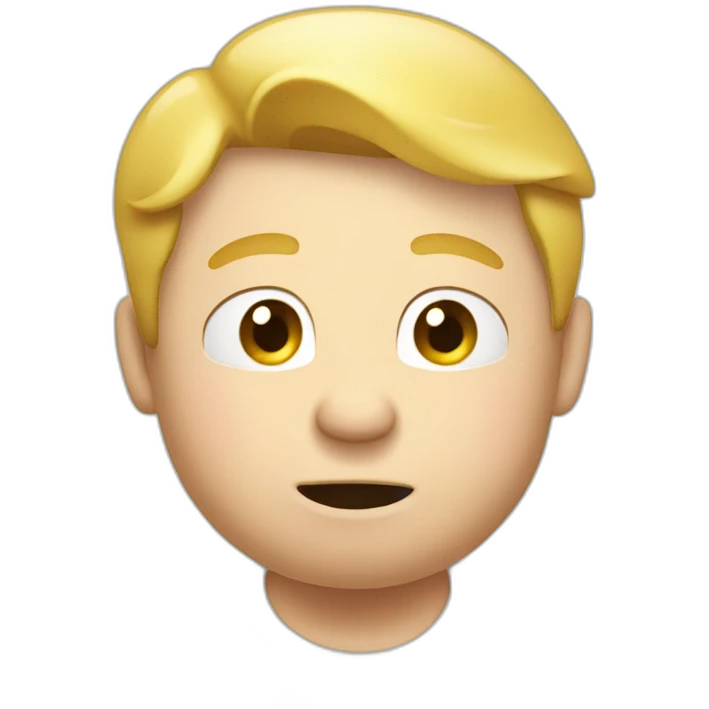 blond fat guy face smelling finger emoji