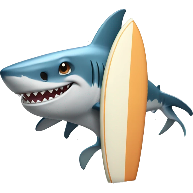 shark with surfboard emoji