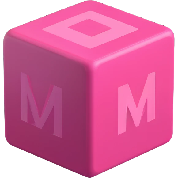 pink block, slightly 3D, gentle shadow emoji