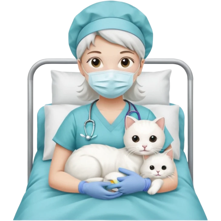 scrub nurse with cats and operation  bedds emoji