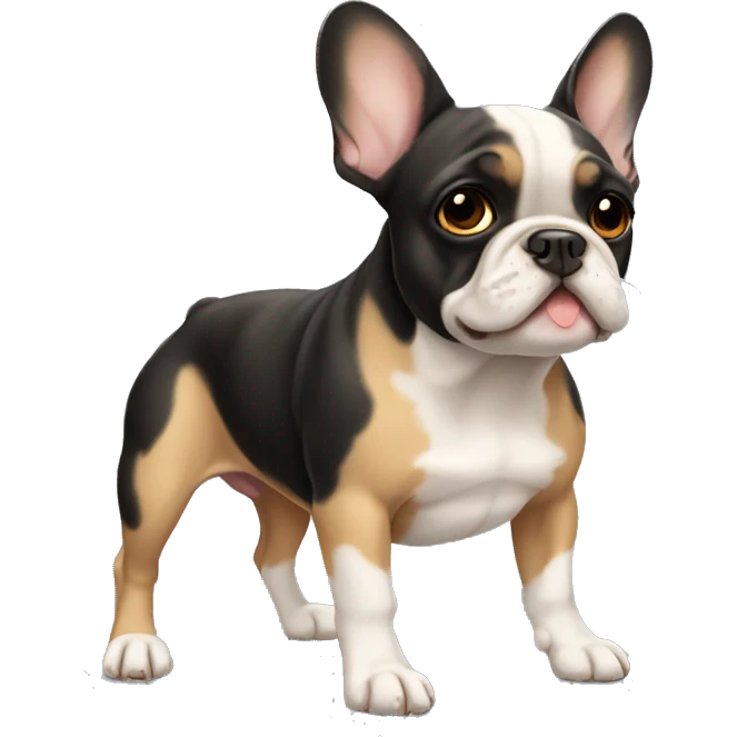French bulldog black and tan  emoji