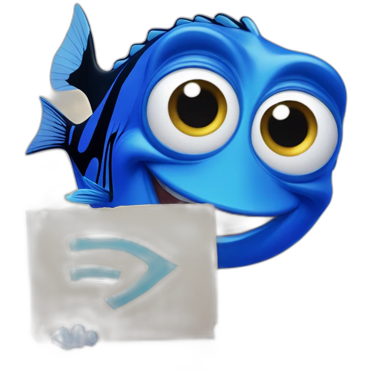 finding dory holding laugh sign emoji