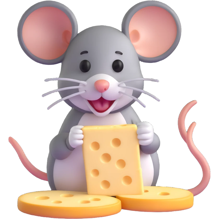 cartoon mouse jerry eating cheese emoji