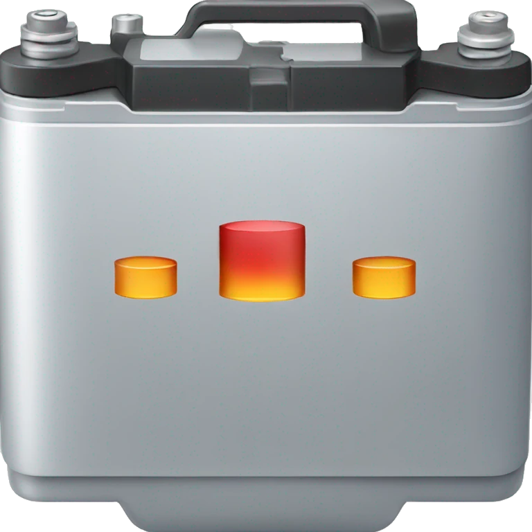 A BATTERY THAT IS AT "LOW" STATUS, RED INDICATOR emoji