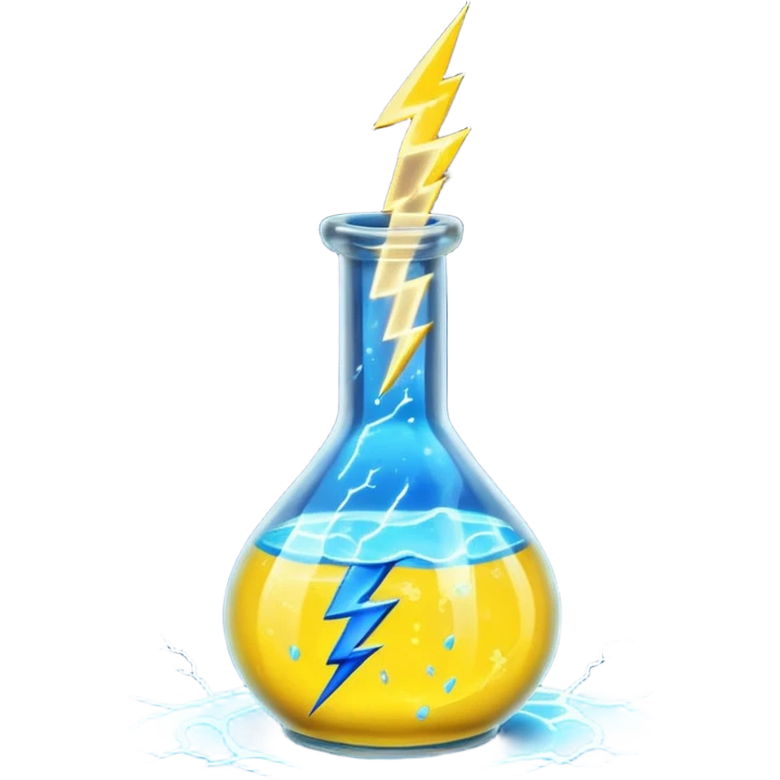 yellow potion and thunder emoji