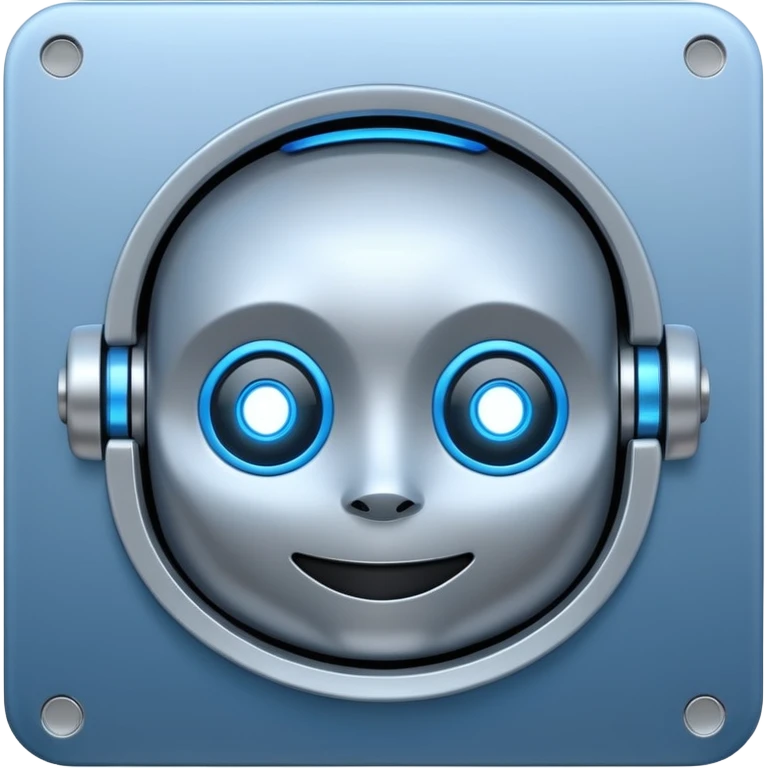 chat window with a smiling robot face emoji