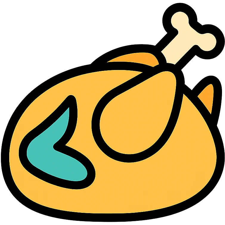 color outline icon style chicken emoji