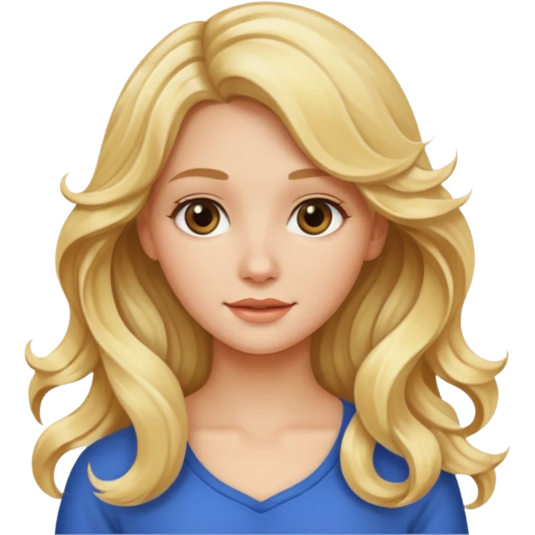 Beautiful blonde wavy long hair girl emoji