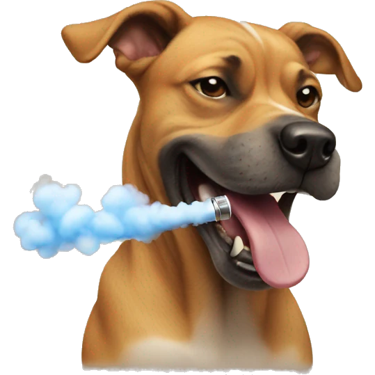 Dog vaping emoji