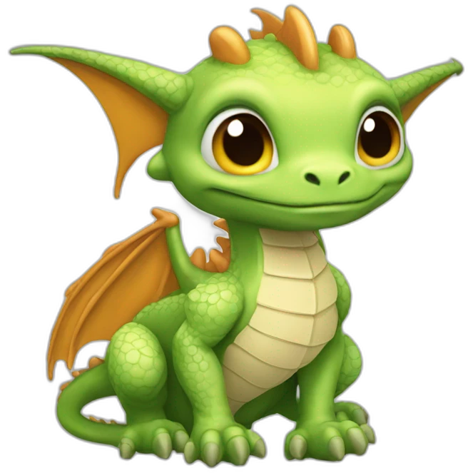 Bébé dragon squelette emoji