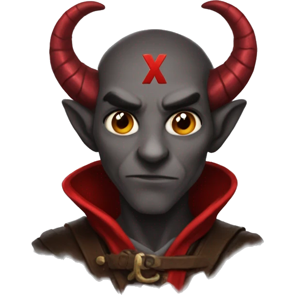 dnd Tiefling with a red 'X' over it emoji