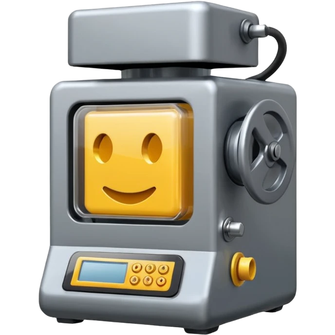 Crea un emoji de una maquina que sea una picadora de plastico emoji