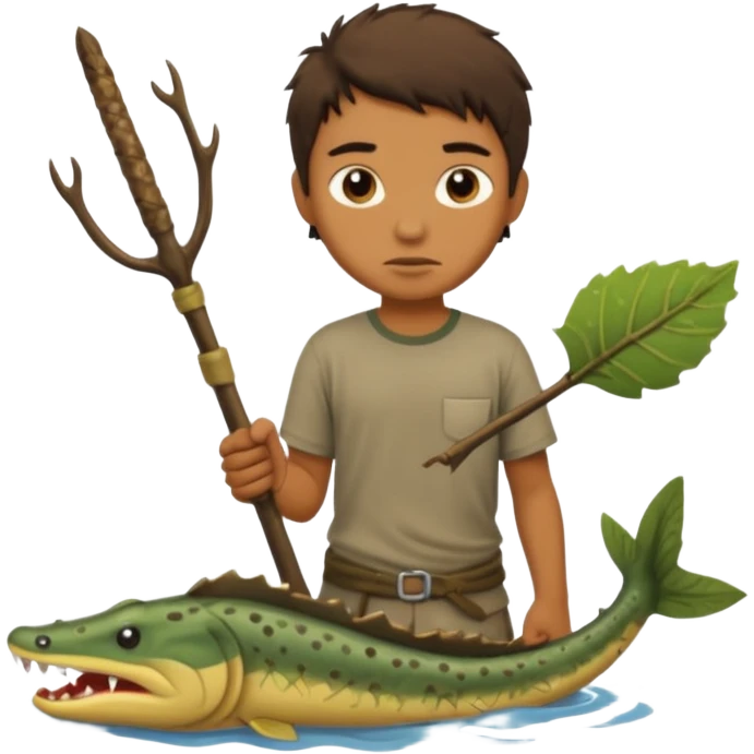 Swamp boy w gar in hand emoji
