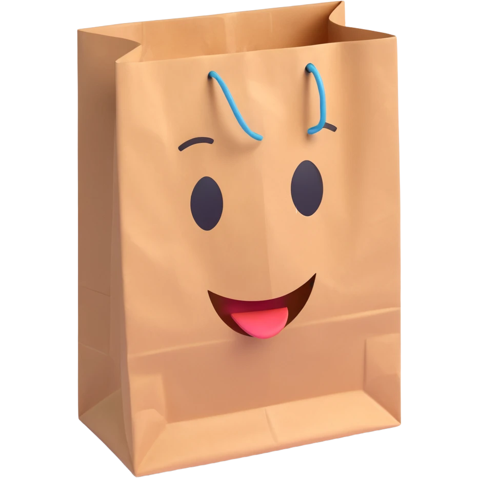 head with paper bag inside emoji