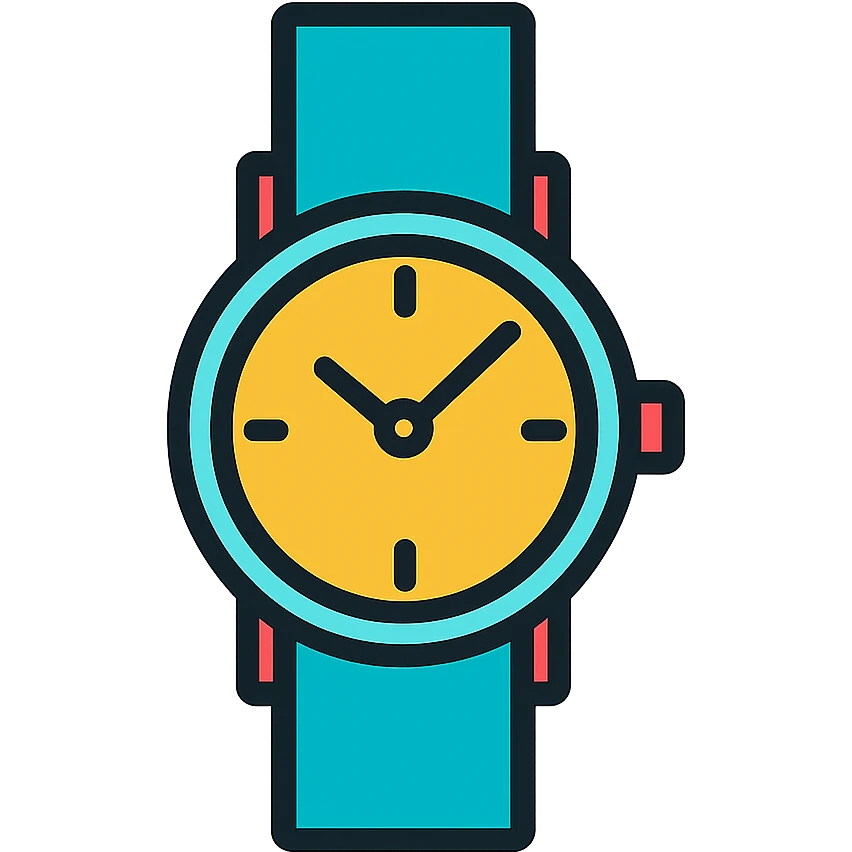watch, color outline icon style, clean lines, minimal details emoji