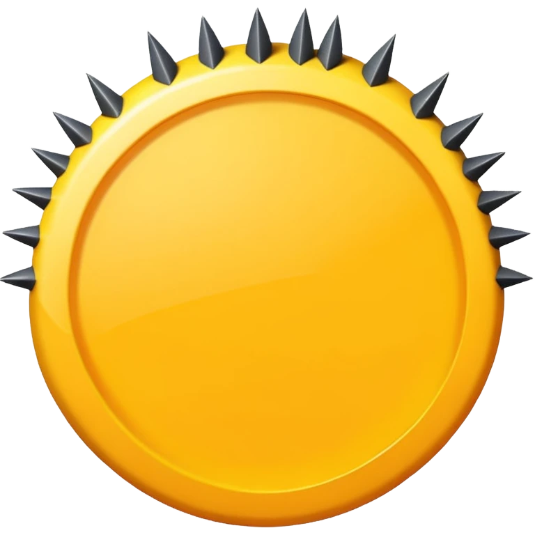Has un círculo  amarillo con puas y una pleca dentro emoji