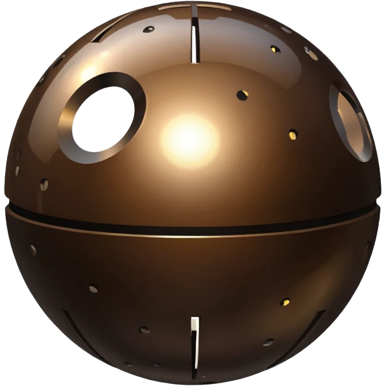 metallic dark brown disco ball emoji