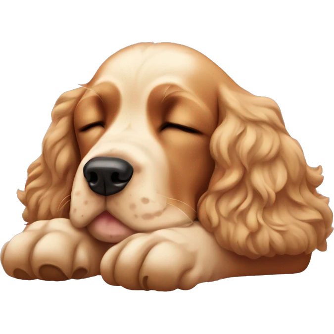 Cocker spaniel sleeping emoji