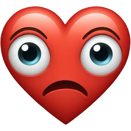Red heart rolling it eyes emoji