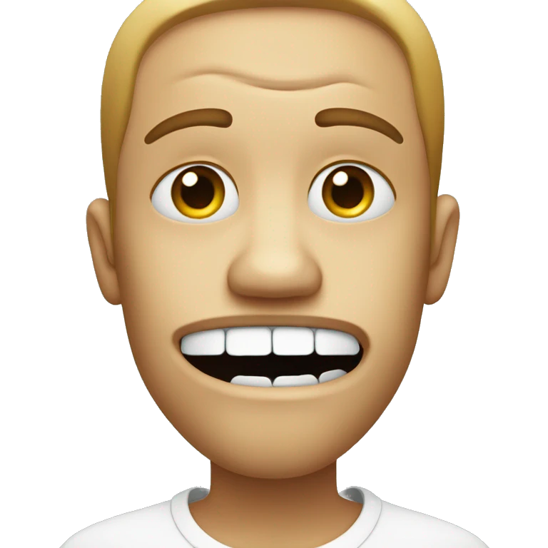 A frowny face with a chipped tooth emoji